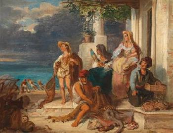 Fisherman's family await the homecoming by 
																			Carl Fruwirth